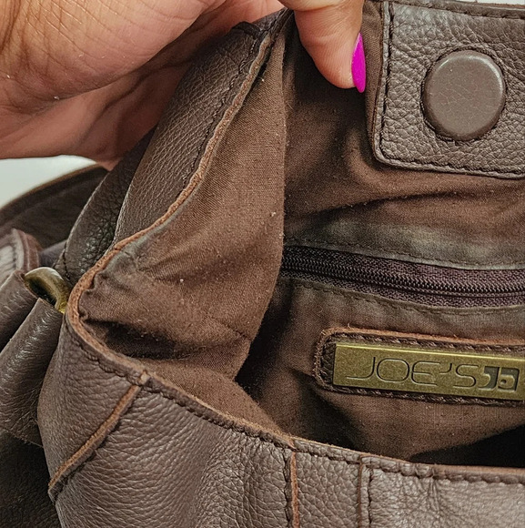 Joe's Womens Retro Brown Soho Leather Shoulder Handbag Great Condition Y2K - Picture 13 of 16